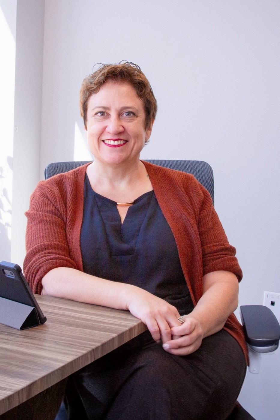 Tracy Bothwell at her desk